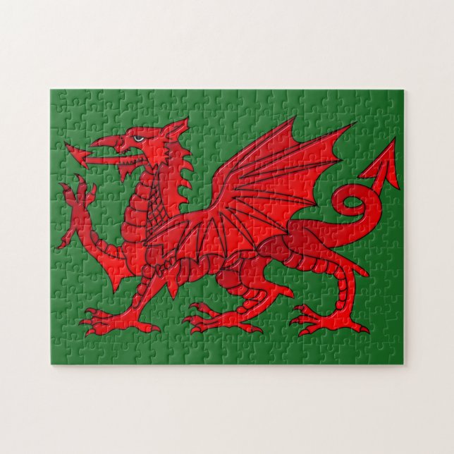 Walisischer Drache mit Kegeleffekt Puzzle (Horizontal)
