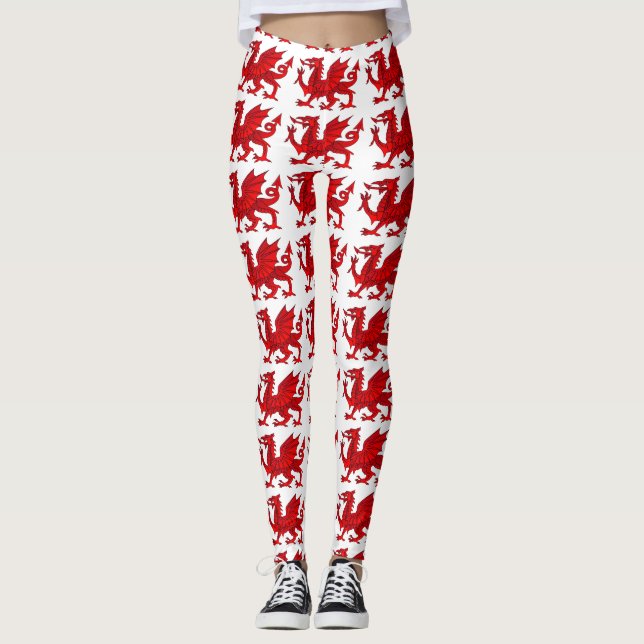 Walisischer Drache mit Kies-Effekt Leggings (Vorderseite)