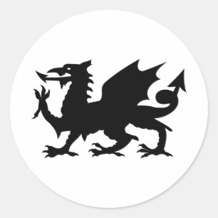 Walisischer Drache Runder Aufkleber