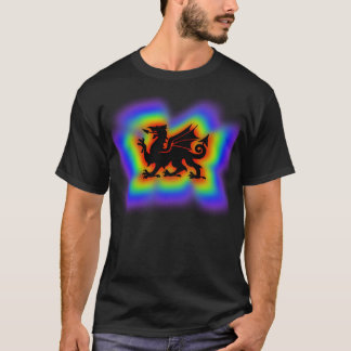 Walisischer Regenbogen-Schatten-Drache T-Shirt