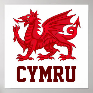 Walisischer Roter Drache (Y Ddraig Goch) Poster