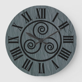 Walisischer Schiefereffekt, keltisches Symbol, sch Große Wanduhr