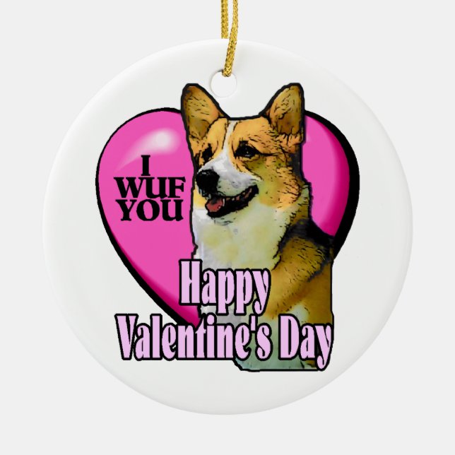 Walisischer Valentinstag Keramikornament (Vorne)