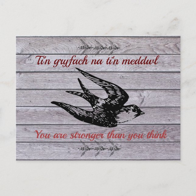 walisisches Sprichwort der Förderung Postkarte (Vorderseite)