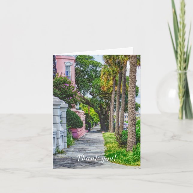 Walk Along Rainbow Row Vielen Dank Dankeskarte (Vorderseite)