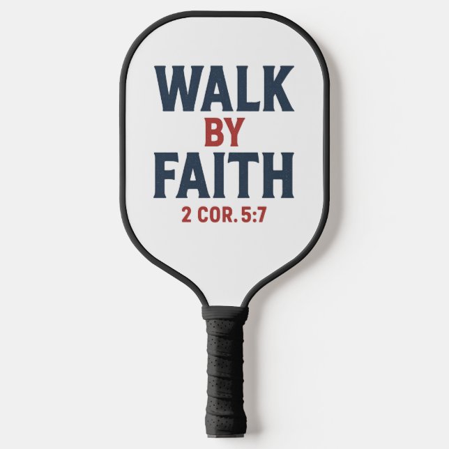 Walk by Faith 2 Cor 5:7  Pickleball Schläger (Vorderseite)