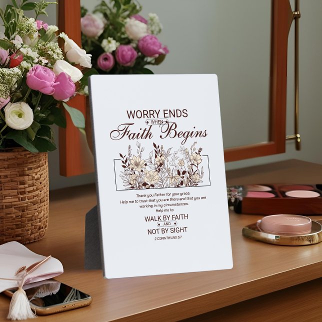 Walk by Faith 2 Corinthians Floral Scripture Fotoplatte (Von Creator hochgeladen)