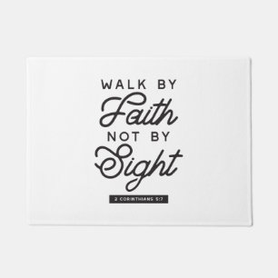 "Walk by Faith" Bible Verse Typografie Design Fußmatte