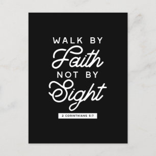 "Walk by Faith" Bible Verse Typografie Design II Postkarte