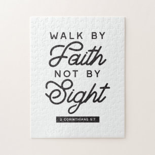 "Walk by Faith" Bible Verse Typografie Design Puzzle