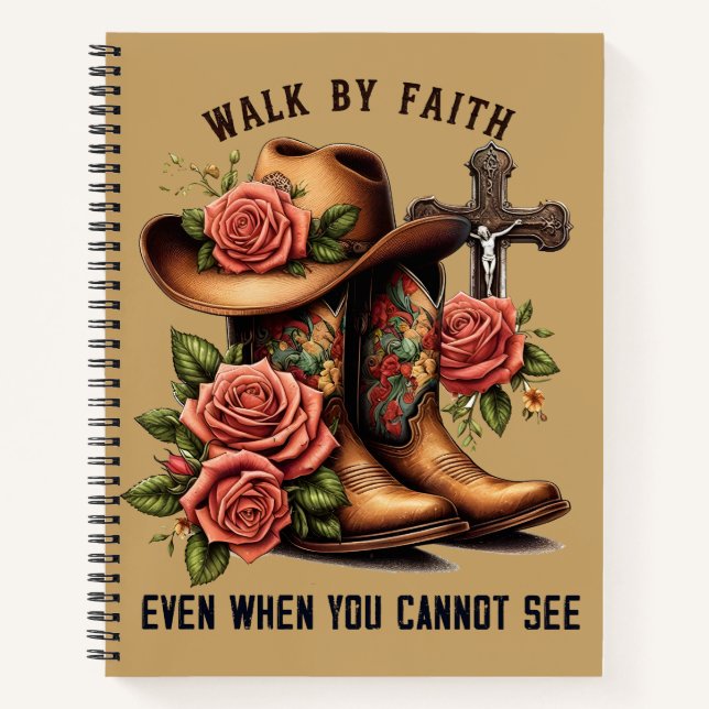 Walk By Faith Christian | Western Cowgirl Faith Notizbuch (Vorderseite)
