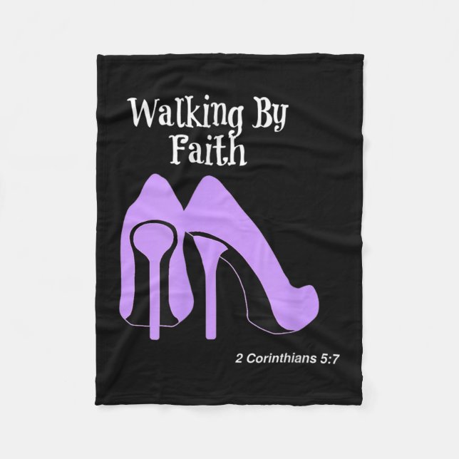 Walk By Faith Graphic Christian Design With Purple Fleecedecke (Vorderseite)
