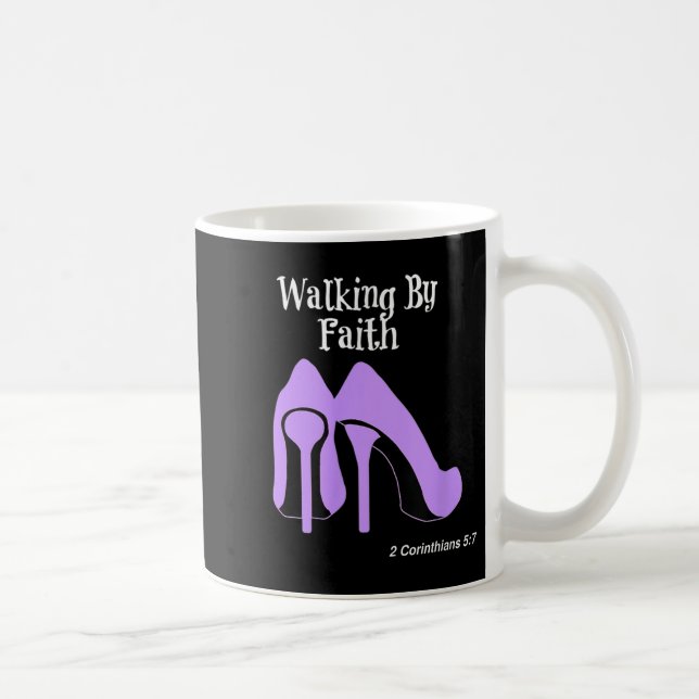 Walk By Faith Graphic Christian Design With Purple Kaffeetasse (Rechts)