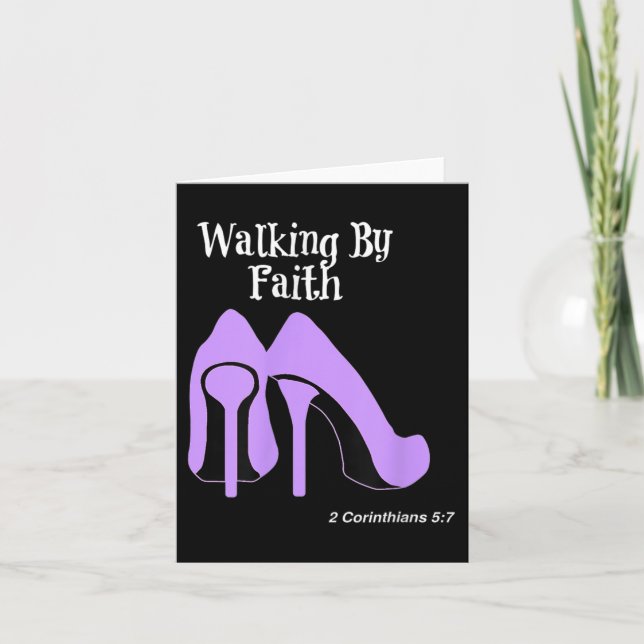 Walk By Faith Graphic Christian Design With Purple Karte (Vorderseite)