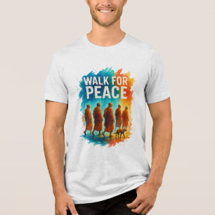 Walk For Peace – Regenmönch-Marsch-Splash-Art Tri-Blend Shirt