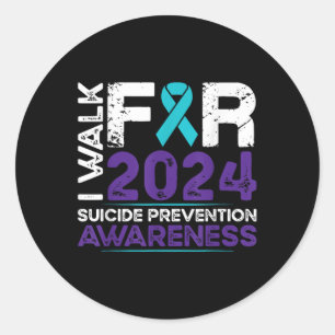"Walk for Suicide Prevention Awareness 2024" Runder Aufkleber