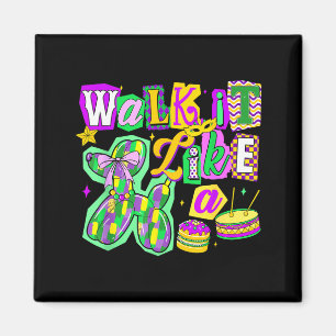 Walk It Like Dog Mardi Kunstwerk Magnet