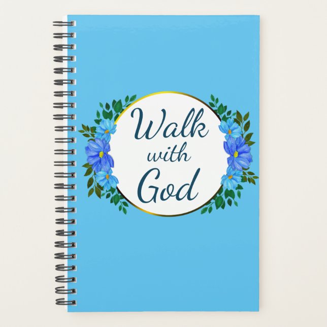 "Walk with God" Blumendesign Planer (Vorderseite)