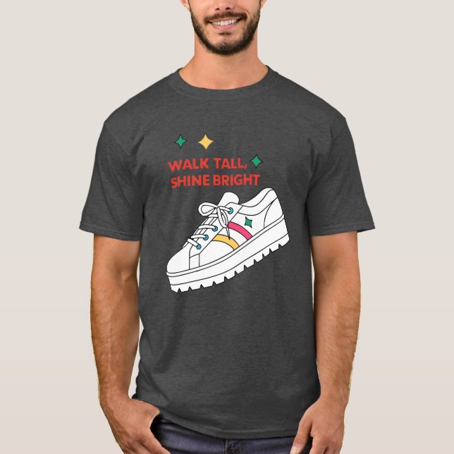 Walkall Shine Bright Platform-Schuh 70er Freund T-Shirt (Vorderseite)