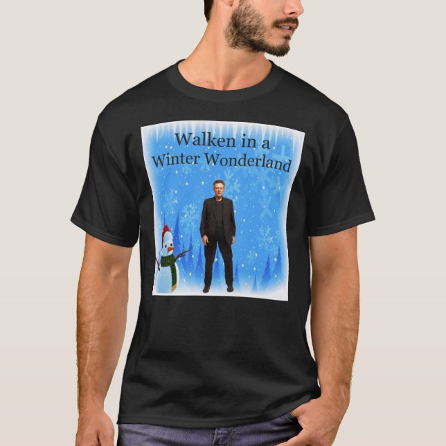 Walken In A Winter Wonderland Funny Christmas Car T-Shirt (Vorderseite)