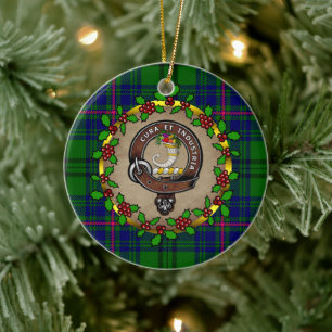 Walker Clan Abzeichen & Tartan Personalisierte Wei Keramik Ornament