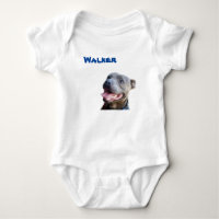 Walker Name mit Staffy Bull Terrier Baby Bodysuit