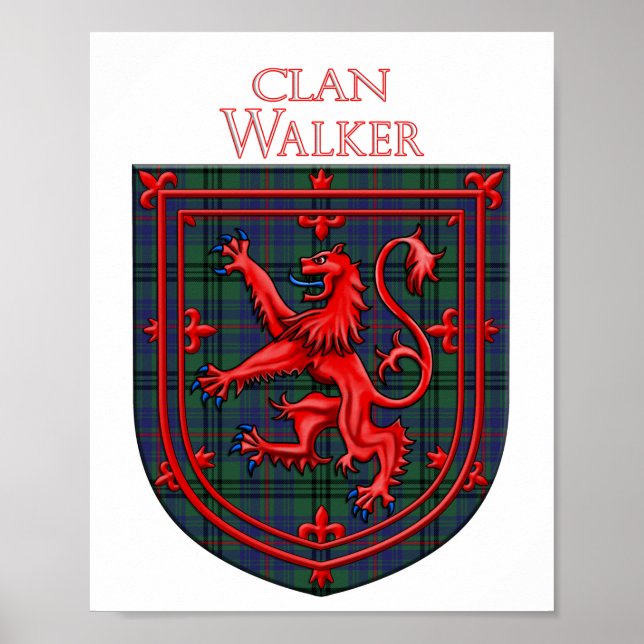 Walker Tartan Scottish Kariert Lion Rampant Poster (Vorne)