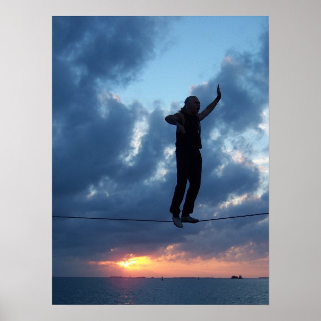 Walker von Key West Tightrope bei Sunset Poster (Vorne)