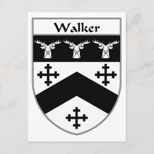 Walker-Wappen/Familienwappen Postkarte