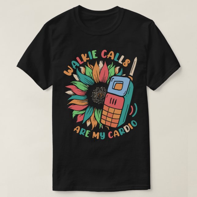 Walkie-Anrufe sind meine Cardio Sonnenblumen Speci T-Shirt (Design vorne)