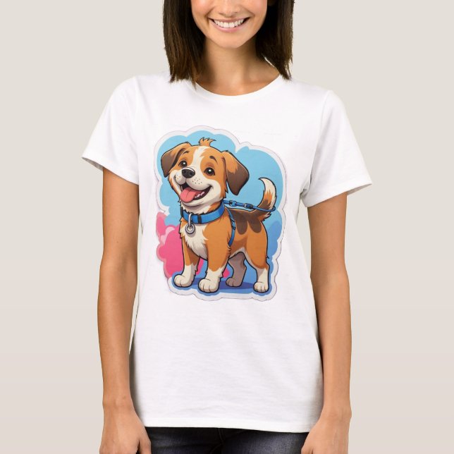 Walkies Time T - Shirt - Spaß Hunde laufen T-Shirt (Vorderseite)