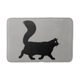 Walking Black Cat Cool Kitty Lover Badematte