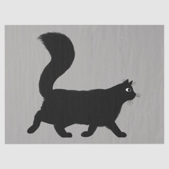 Walking Black Cat | Cool Kitty Lover Seidenpapier (Vorderseite)