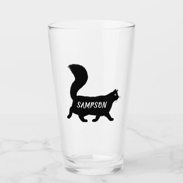 Walking Black Cat | Coole Kitty Lover - kundenspez Glas (Vorderseite)