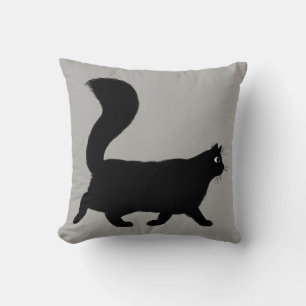 Walking Black Cat   Coole Kitty mit Fluffy Schwanz Kissen
