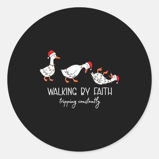 Walking By Faith Tripng Constantly Bible Christmas Runder Aufkleber (Vorderseite)