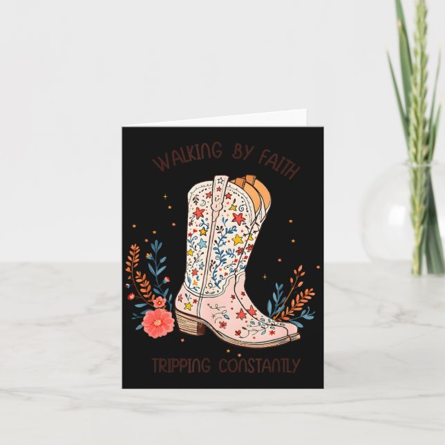 Walking By Faith Tripng Constantly Christian Weste Karte (Vorderseite)