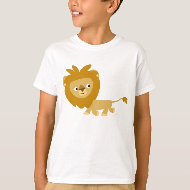 Walking Cartoon Lion Children T - Shirt (Vorderseite)