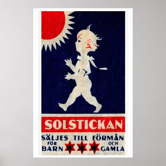 Walking Child - Sweden - Matchbox Print Poster (Vorne)