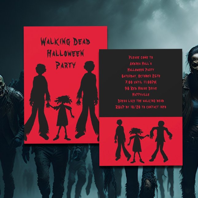 Walking Dead Zombies Halloween-Party Einladung (Von Creator hochgeladen)
