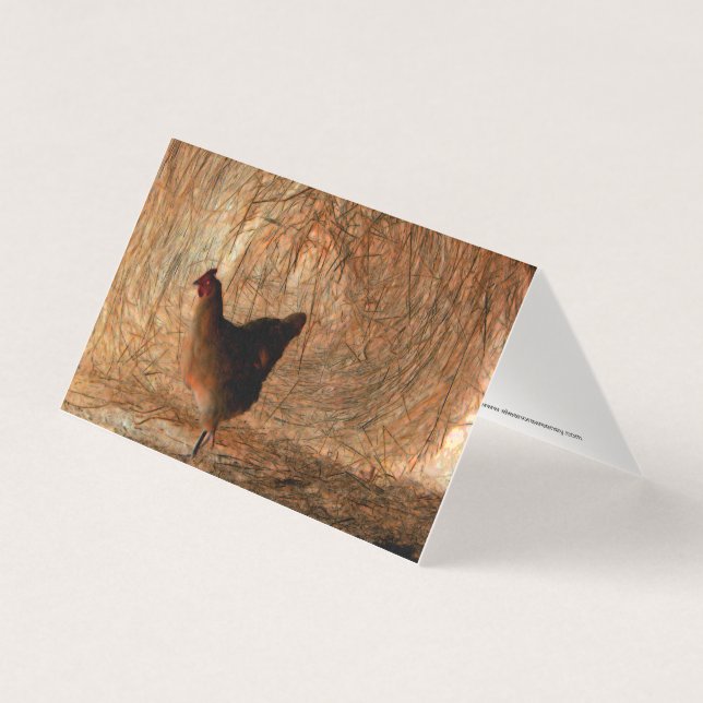 "Walking" - Digital erweitertes Foto Chicken & Hay (Vorderseite)