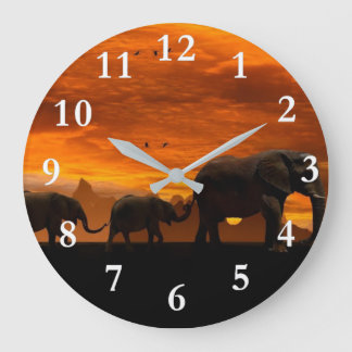 Walking Elefanten Akrylic Wall Clock Große Wanduhr