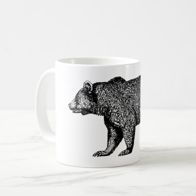 Walking Grizzly Bear Coffee Tasse (Vorderseite Links)