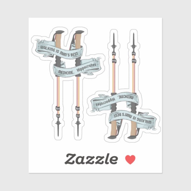 walking is the best medic Hippocrates hiking pulse Aufkleber (Blatt)