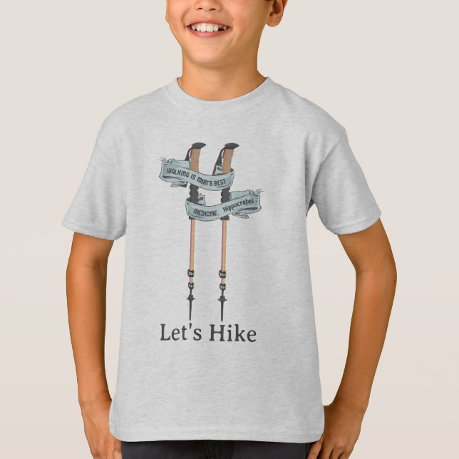 walking is the best medic Hippocrates hiking pulse T-Shirt (Vorderseite)