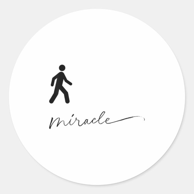 Walking Miracle Apparel  Runder Aufkleber (Vorderseite)