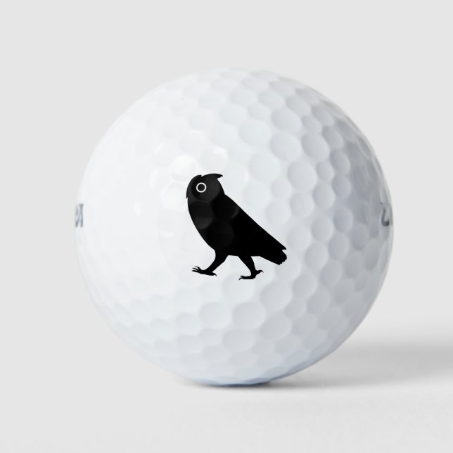 Walking Owl Silhouette Golfball (Vorderseite)