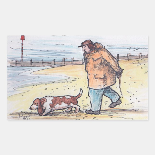 Walking the Dog - 02 Rechteckiger Aufkleber (Vorderseite)