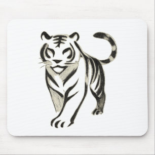 Walking Tiger Zeichnend - Tintenpatronen-Design Mousepad
