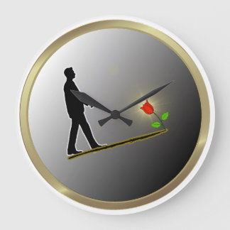 Walking Towards Hope Minimalist Silhouette Große Wanduhr